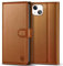 Kuafcase Compatible for iPhone 13 Mini Case with 4 Card Slots Magnetic Closure Kickstand Shockproof Protective Phone Case Compatible for iPhone 13 Mini - Brown