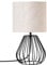 EDISHINE Bedside Lamp, Table Lamp with Metal Cage Base & Linen Lampshade, Modern Lamps for Living Room Bedroom, E14 Socket (Bulb Included), Teardrop Cage, Black