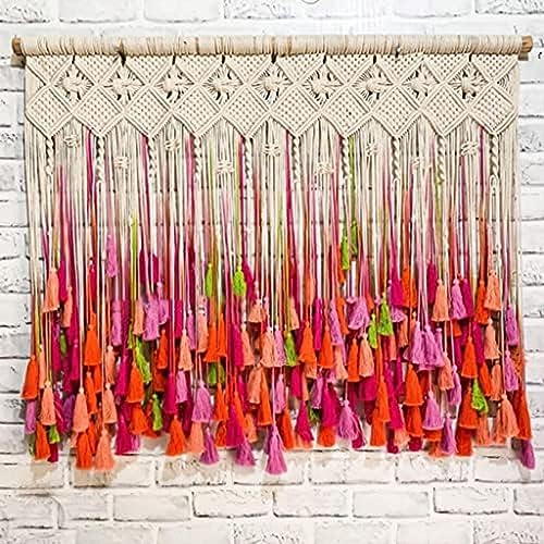 Makramee-Wandbehang, großer Heimdekorations-Tapisserie mit Quasten, moderner, minimalistischer Wanddekorationsanhänger, 7 Größen, A1, 150 x 90 cm