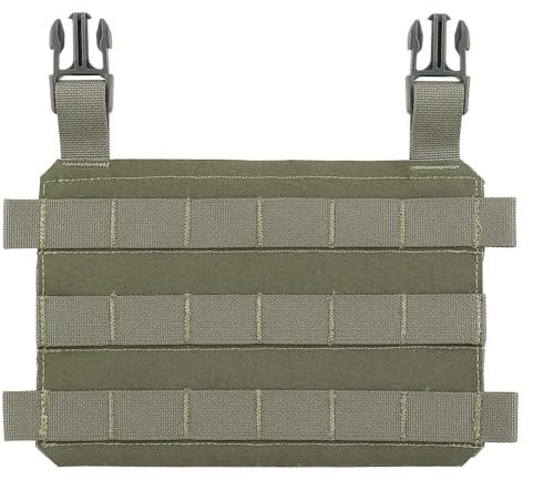 Peminkoo Tactical MOLLE Placard Front Flap Lightweight Modular Chassis Hunting Vest Plate Carrier Airsoft Chest Rig (Green)