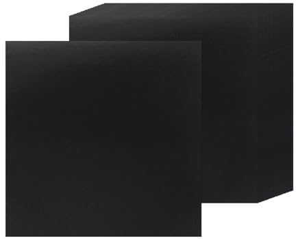 15 Blatt schwarzes Metallic-Kartonpapier, 30,5 x 30,5 cm, 41,7 kg/250 g/m² dicke Papierfolie, Karton, glänzendes Spiegelpapier, Glitzerpapier für Bastelarbeiten, Scrapbooking, Kartenherstellung,