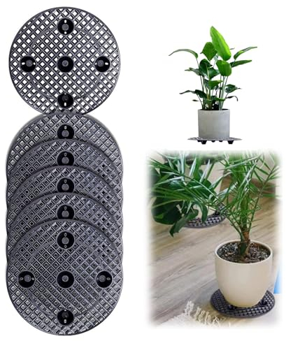 6 PièCes Porte Plante A Roulettes Support Pot De Fleur ExtéRieur, ÉTagèRe Pour Plantes Interieur Porte Plante Exterieur Interieur, AméLiore Le Drainage, ProtèGe Les Sols Contre Les Rayures (20cm)