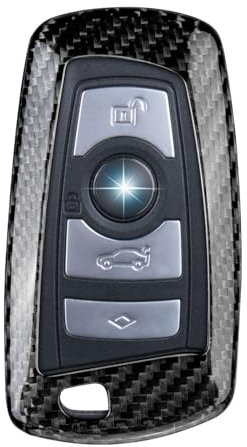 T-carbon Autoschlüssel Hülle Kompatibel mit BMW, Glasfaser schlüsselhülle Kompatibel mit BWM1 2 3 3GT 4 5 5GT 6 7 Series X3 X4 M2 M3 M4 M5 M6 2009-2020 Schlüssel Schutzhülle,Silber Schwarz