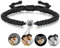 Zysta Projektion Armband Foto Personalisiert Armband mit Bild im Stein Geflochtenes Seil Armkette für Damen Herren Geschenk (Schwarz)