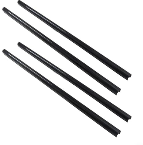 HOHOVYVY Lot de 4 couvercles de tuyaux de radiateur 15 x 200 mm 300 mm 500 mm Noir Blanc (Black-200 mm)