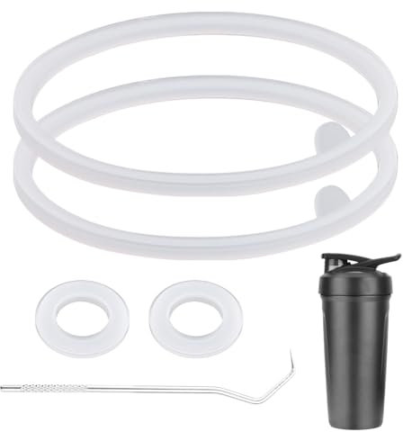 4pcs Lid Gasket Replacement for Blender Bottle Strada Flip Shaker Cup Water Bottle Parts Accessories with Hook, Silicone Seal Ring for Blenderbottle Strada Flip Shaker 24 oz 28 oz