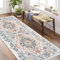 Homcomodar Tappeto Corridoio Lavabile 80x200cm Vintage Blu Tappeto Passatoia Antiscivolo Tappeti A Pelo Corto per Corridoio Salotto Camera da Letto Lavanderia