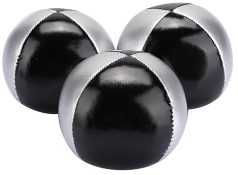 POENVFPO 3-teiliges Jonglierball-Set, Tragbare Jonglierball-Requisiten aus PU-Leder für den Innen- und Außenbereich