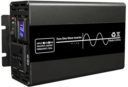EBAYTV Wechselrichter, Reiner Sinus-Wechselrichter 8000W Tragbarer Power Bank-Konverter Solar-Wechselrichter DC12V 24V zu AC Solar-Auto-Konverter(7000W,12V)