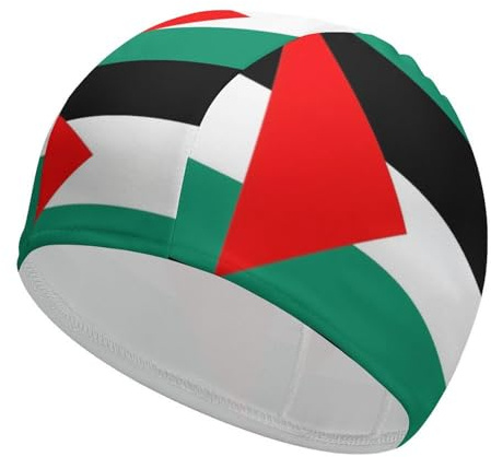 Cuffia Da Nuoto, Cuffie da Nuoto per Donna E Uomo, Cuffia Da Nuoto Personalizzata Con Bandiera Palestinese In Tessuto, Cuffia Da Nuoto, Cuffia Da Bagno per Adulti, Adolescenti, Bambini E Ragazzi