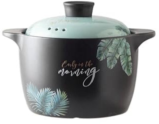 BOJHGO Cazuela Olla for estofado de cazuela, Olla for Sopa Resistente a Altas temperaturas, cazuela Grande de cerámica, Olla for Sopa, Olla for Sopa a Gas con Fuego Abierto for el hogar(2.5L)