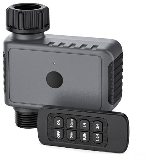 MeevrgR Smart Irrigation Timer with Remote Control – 6 Watering Modes – IP55 Waterproof – 50M Range – for Garden, Lawn