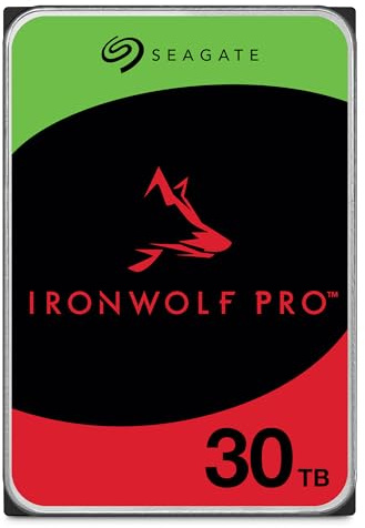 Seagate IronWolf Pro 30TB, NAS internal hard drive, 3.5, 7200 U/Min, CMR, 512 MB Cache, SATA 6 GB/S, Data Rescue Service (ST30000NT011)