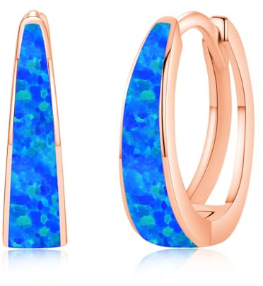Twoowl Opal Earrings for Women 925 Sterling Silver Opal Hoop Huggie Earrings Hypoallergenic Cartilage Hoops Earrings Jewellery Gifts for Mother's Day
