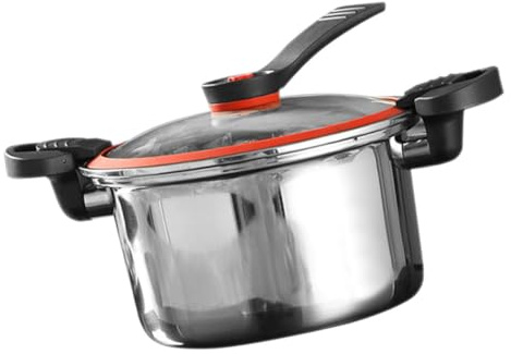 Mobestech Pentola Bassa Pressione in Acciaio Inossidabile Pentola per Zuppe con Doppia Maniglia Adatta per Cucine a Induzione e a Gas Resistente e Compatta per Uso Domestico