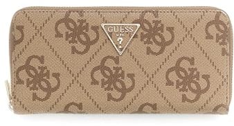 GUESS Geldbörse Laurel II Large Zip Around Wallet Latte Logo/Brown braun