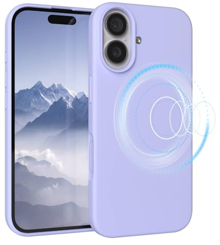 EAZY CASE Magnetische Silikon Hülle für iPhone 17 - MagSafe-kompatibel, Premium-Liquid-Silikon, Stoßfest, Kameraschutz, Mikrofaser-Innenfutter, Slim Cover Handyhülle Bumper - Lavendel Lila