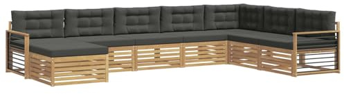 vidaXL Outdoor-Sofagarnitur mit Kissen 8 pcs Weiß und Anthrazit, Garten, modernes Outdoor Sofa, Lounge-Ecke, Terrassenmöbel für entspannende Relax-Zeiten