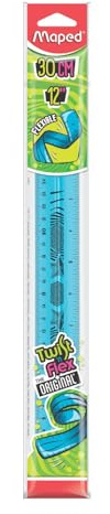 Maped Twist'N Flex-Lineal, 30 cm, Flexibel, Plastik (ohne PVC), 13 inches