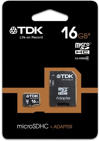 TDK Carte mémoire Micro SDHC Classe 4 avec adaptateur 16 Go