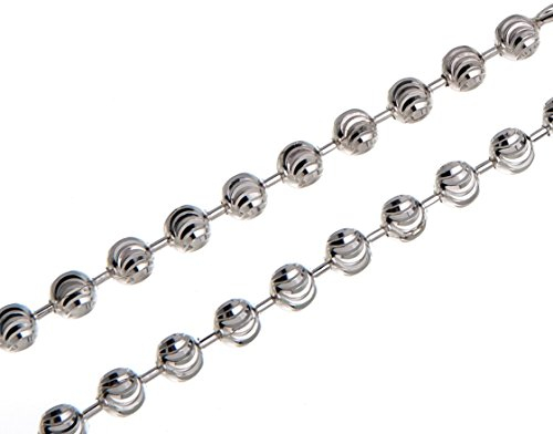 2,5mm Kugelkette, geschliffen- echt 925 Silber, Länge 80cm