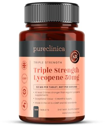 Lycopene 50mg x 180 Tablets (6 Months Supply). 300% Strength of Regular Lycopene Tablets.