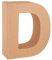 Glorex 6 2029 104 - Papp - Buchstabe D, Buchstabe aus brauner Pappe, ca. 17,5 X 5,5 cm groß, zum bemalen und bekleben, für Serviettentechnik und Décopatch, ideal als Dekoration