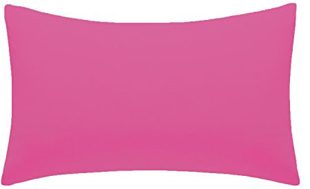 AmigoZone New 2 x Pillow Cases Housewife Plain Cover Polycotton Bedroom Luxury Pair Pack (Fuscia)