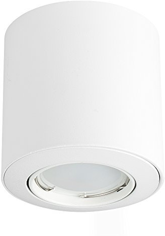 MiniSun | GU10 Gloss White Tiltable Surface Mounted Ceiling Spotlight Downlights | Ceiling Spots, Home Décor & Improvement Essential | Set of 4 | Includes 4 x 5W GU10 Warm White LED Bulbs