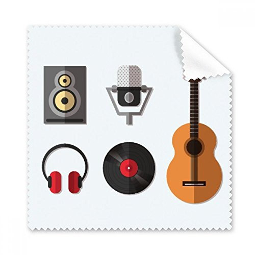Guitar Headset CD Microphone Music Pattern Glasses Cloth Cleaning Cloth Phone Screen Cleaner 5pcs Gift