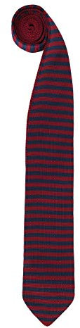 WANYING Herren 6cm Schmale Strickkrawatte Gestrickte Narrow Krawatte Retro Sporty Casual Büro Basic für Gentleman - Gestreift Bordeaux & Navy