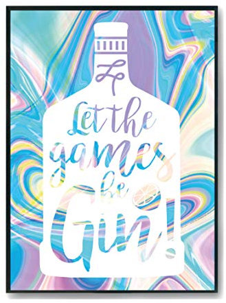 Hippowarehouse Let The Games Be Gin! Bottle Design Printed Poster A2 Wall Art Design Classroom Room Gym Office DÃƒ©cor