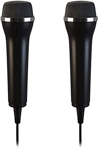 Titan Tech Pair Of Universal USB Microphones for Computer and Karaoke Gaming; 2 Mic Set - Compatible with Wii, PS3, PS4, Xbox One, Switch + PC 2.95m Cable (Black) We Sing, Rock Band, Guitar Hero
