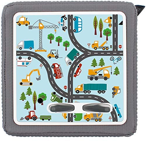 yabaduu Schutzfolie Schutzcover für Toniebox passgenau selbstklebend kindgerecht Folie Zubehör für Kinder Spielzeug (Y031-26 Spielstraße, Ohne Wunschname)