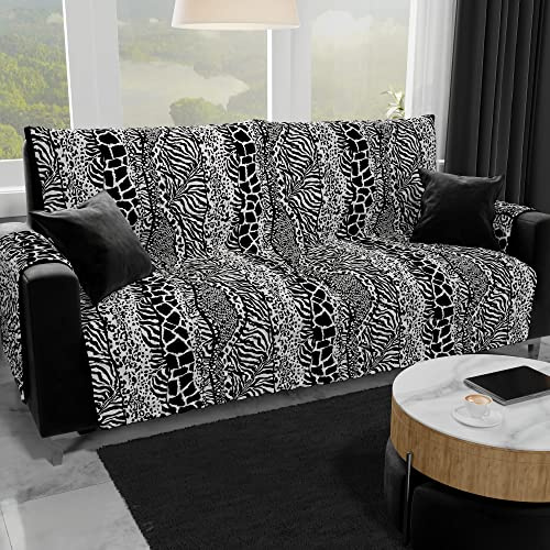 PETTI Artigiani Italiani - Fleckabweisender Sofabezug, 4-Sitzer-Sofa mit Armlehnen, Sofabezug, wendbarer Sofabezug, gesteppter Sofabezug, zabrato, 100% Made in Italy