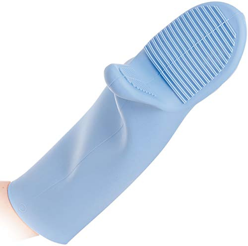 FRANZ MENSCH 1 Stück Hygostar Ofenhandschuhe Shark | Silikon, Packung, hellblau, L: 44cm, Einheitsgröße, Ofenhandschuhe, Gastronomiehandschuhe, Küchehandschuhe,Silikonhandschuhe