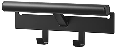 Yamazaki 5317 TOWER Cintre pour sac à dos, noir, Acier/Polypropylène, minimaliste, 26 x 6.5 x 10.5 c m