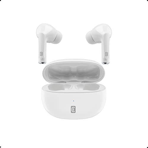 Cellularline | Flick - Universale | Cuffiette Auricolari Bluetooth 5.0 HiFi Stereo con Custodia di ricarica - Autonomia Totale di 20 Ore - Ricarica 2 Ore - Portata 10 Mt - Universale - Bianco