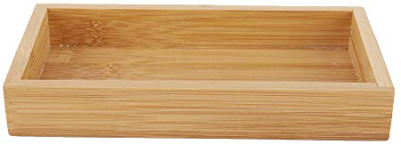 Serviertablett aus Bambus, Rechteckig Holz Griff Tablett Holztablett Bambus-Tablets für Frühstück Tee Couchtisch Dekoratives Butler-Ottoman-Tablett 19 x 10 cm