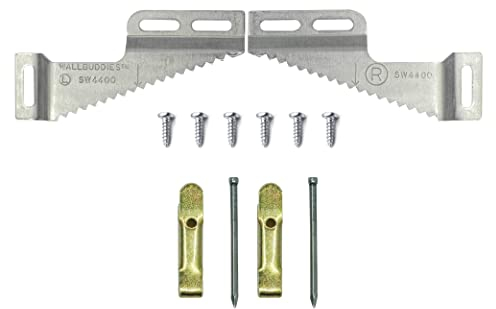 Wall Buddies Small Hanger for Wood Picture Frames - Supports 30 lbs - 5 Pack- Includes Wall Hooks, Nails and Screws