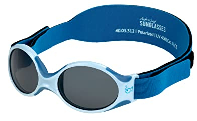 ActiveSol Explorer - Gafas de sol para bebé, 0-18 meses, con diadema, protección UV400, polarizadas, sin BPA, Azul | Pescado