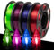 IEMAI PETG Filament 1.75 mm, Transparent Red/Blue/Purple/Fluorescent Green Filament 1.75 PETG Bundle, 3D Printer Filament Set, 250 g Spool x 4 (PETG Filament)