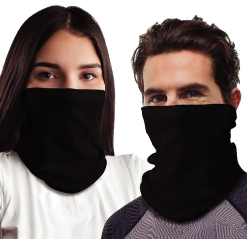Unisex Neck Warmer, Tube Seamless Multifunctional Balaclavas, Face Cover, Face mask, Cycling mask, Ski Mask, Face Snoods Headwear, Cycling Daily Wear (Black)