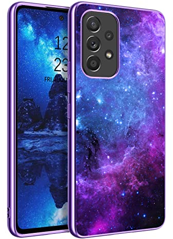 YINLAI für Samsung Galaxy A53 5G Hülle,Handyhülle Samsung A53 Muster Leuchtet im Dunkeln TPU Bumper PC Schale Fallschutz Kratzfest Cover Case Schutzhülle für Samsung Galaxy A53 5G,Nebula Blau