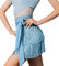 FEOYA Ballroom Dance Röcke für Frauen Latin Tango Salsa Dance Rock Kettröcke Latin Dance Dress Lace-up Rock Boho Bauchtanz Dance Practice Performance Hüfttuch für Frauen und Mädchen Blau Einheitsgröße
