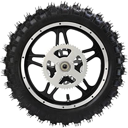 Reifen für Hinterradfelge, Fydun 2,5-10 Zoll Gummi-Metall Hinterreifen Mit Disc Ritzel Lager Felge Reifen Montage Für Mini Pitbike