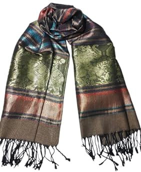Premium Seide & Kaschmir Schal Pashmina Schals und Wraps für Damen / Decke Schal / für Damen neuer Elefant, Gelb-Braun