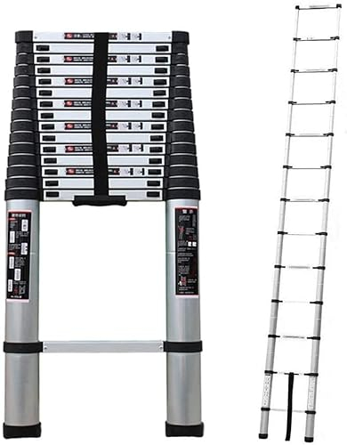 KEppd 7m/23ft extra hohe ausziehbare Leitern mit Rutschfester Matte, klappbare Mehrzweck-Teleskop-Aluminiumleiter, Belastung 150kg/330lbs (Size : 7m/23 ft) (7m/23 ft)