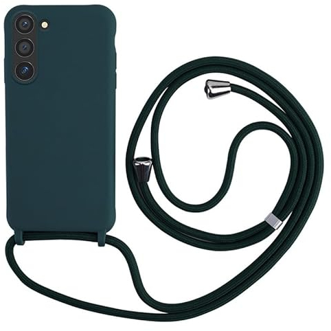 Keteen Handyband hülle für Samsung Galaxy S23 Handyhülle mit Band Slim Silikon Schutzhülle Galaxy S23 mit hülle Abnehmbar Kordel Stossfest Bumper Cover zum Umhängen Necklace hülle Galaxy S23-Grün