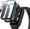 Acadeny 2 pezzi Custodia rigida compatibile con xiaomi redmi Smart Band 2 con pellicola protettiva,9H Durezza Hart PC Case sottile in vetro temperato per Smart, verde +Nero